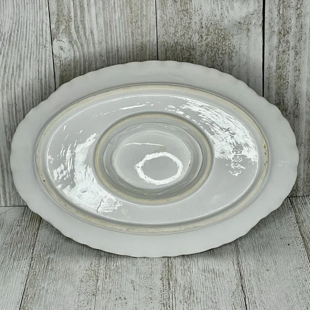 Antique Schönwald R.S.A.G. Bavaria Porcelain Covered Serving Dish, Platter, & Gr